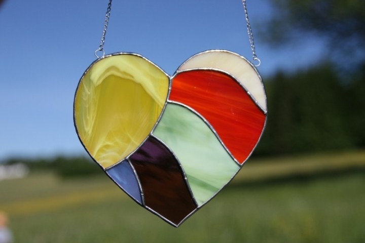 Srdce barevné - Tiffany šperky