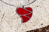 Srdce velké červené - Tiffany šperky