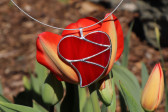 Srdce velké červené - Tiffany šperky