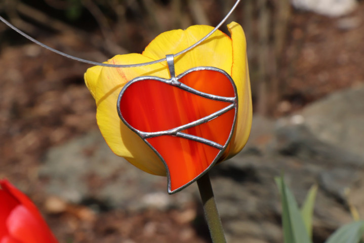 Srdce velké oranžové - Tiffany šperky