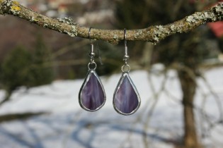 Náušnice fialové buclaté - Tiffany šperky