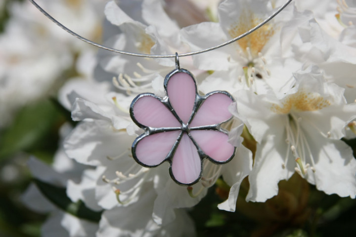 Kytička růžová - Tiffany šperky