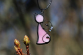 Kočka růžová - Tiffany šperky