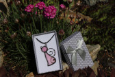 Kočka růžová v dárkové krabičce - Tiffany šperky