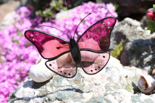 Fialový motýlek na zavěšení - Tiffany šperky