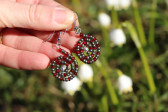 Červené náušnice - spirálka - Tiffany šperky