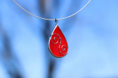 Šperk - kapka červená zdobená - Tiffany šperky