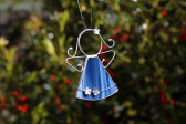 Andílek s kytičkami tmavě modrý - Tiffany šperky