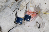 Náušnice barvy moře s korálkem - Tiffany šperky