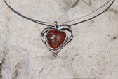 Srdíčko z kamínku a cínu - Tiffany šperky