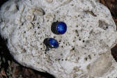 Tmavě modré náušnice puzety - Tiffany šperky