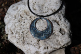 Modrý náhrdelník s kresbou - Tiffany šperky