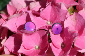 Růžové náušnice puzety s kresbou - Tiffany šperky