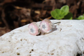 Náušnice - růžová kytička - Tiffany šperky