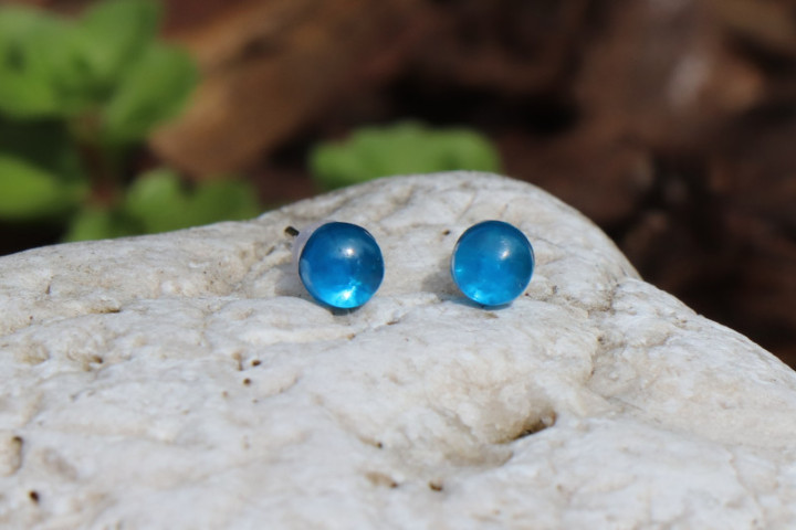 Náušnice - malinké modré - Tiffany šperky