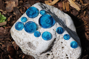 Sada modrých knoflíků - Tiffany šperky