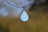 Šperk - kapka modrošedá s patinou - Tiffany šperky