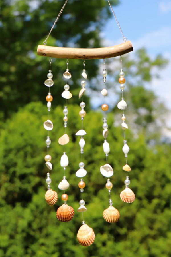 Dekorace s mušlemi a korálky - Tiffany šperky