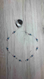 Lapač slunce velký - ozdoben růžovou a modrou - Tiffany šperky