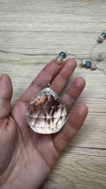 Lapač slunce velký - ozdoben růžovou a modrou - Tiffany šperky